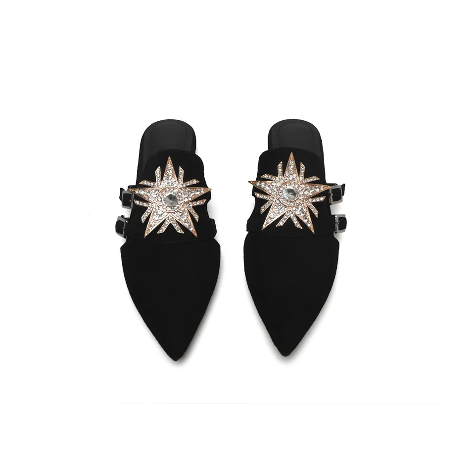 

Fashion Women Flat Slipper Spring Autumn Outside Women Slides Pointed Toe Casual Mules Women Shoes size 34-43