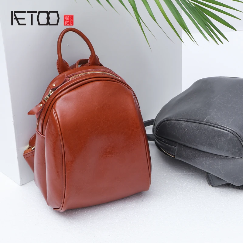 

BJYL Original leather leather ladies shoulder bag Japan and South Korea fashion city simple trend college wind shell backpack