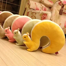 1 шт животные, белка Подушки U форма плюшевая подушка узор автомобиля плюшевая защита пены Частицы подушки путешествия плюшевая Шея