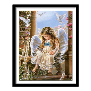 

Love Angel Pattern Diamond Embroidery Icon DIY Needlework Diamond Painting Cross Stitch 3D 5D Rhinestones Decor Paintings Y99