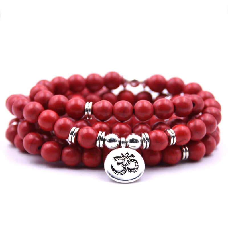 Модный браслет Tiger Eye 108 Mala, буддийский браслет или ожерелье высокого качества Yogi 4, браслет из натурального камня