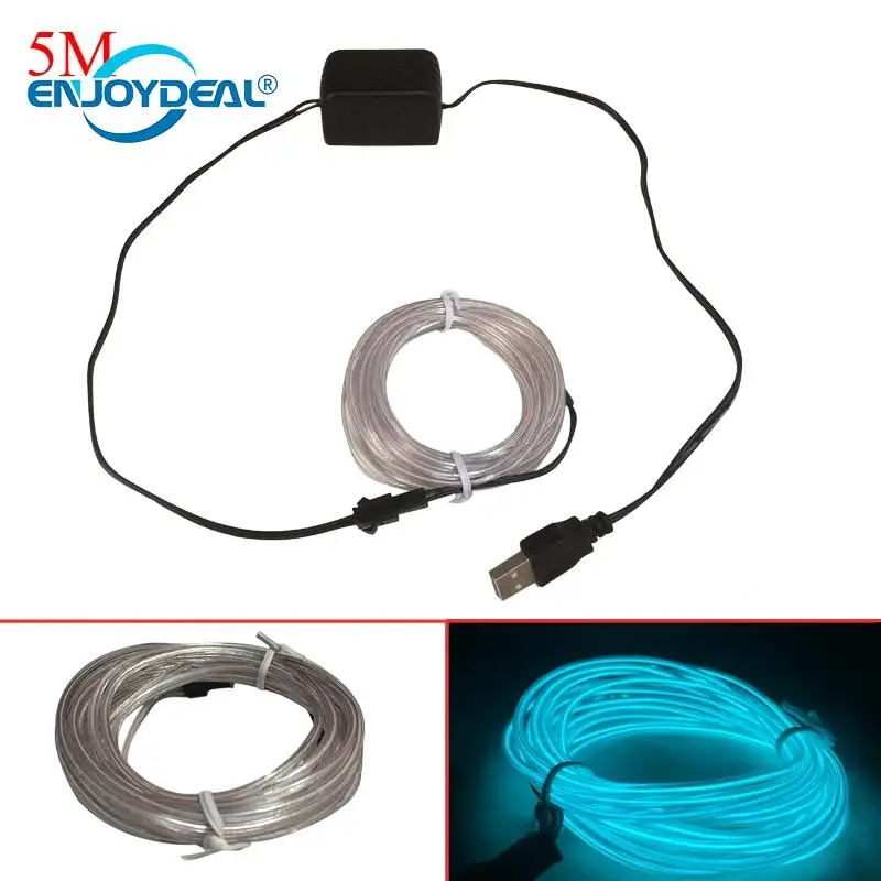 

5V 3M 5M 8M USB Flexible Neon LED Strip Light Dance Party Car Decor Light Flexible EL Wire Rope Tube LED Strip Waterproof