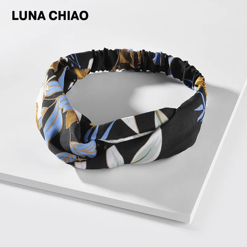 LUNA CHIAO, модные женские аксессуары для волос, дикие цветы, печатная ткань в цветочек, повязки на голову, богемный стиль, мягкие повязки на голову