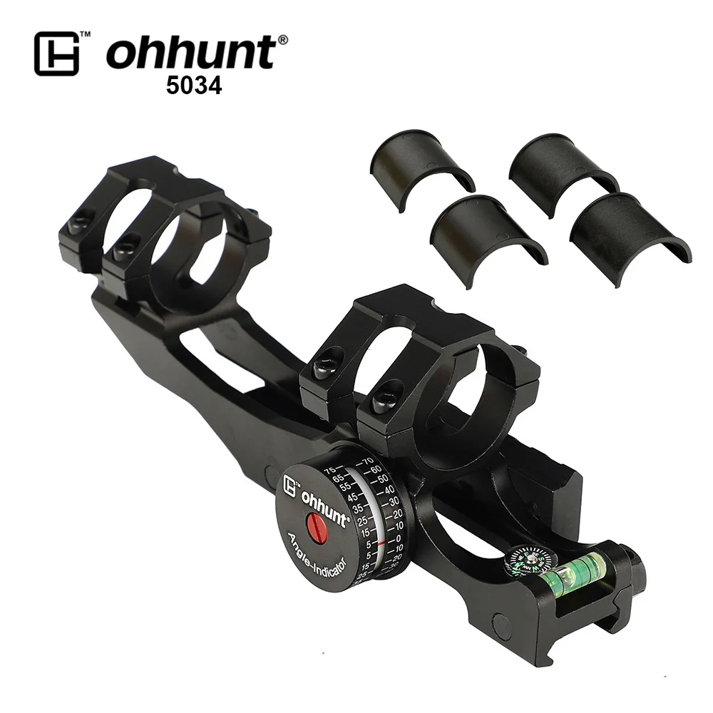 

ohhunt Tactical 30mm 25.4mm Scope Mount Rings Offset Bi-direction Picatinny Rail Base Angle Cosine Indicator Kits with Compass