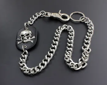 

Wallet Jeans Skull Tag Long Chain Biker Rock Punk Gothic Wallet chain with keyring KC05