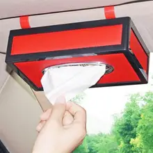 Автомобильный держатель для салфеток подвесная коробка из ткани Авто отделение для солнцезащитной шторки коробки из микрофибры кожа Солнцезащитный козырек держатели для туалетной бумаги