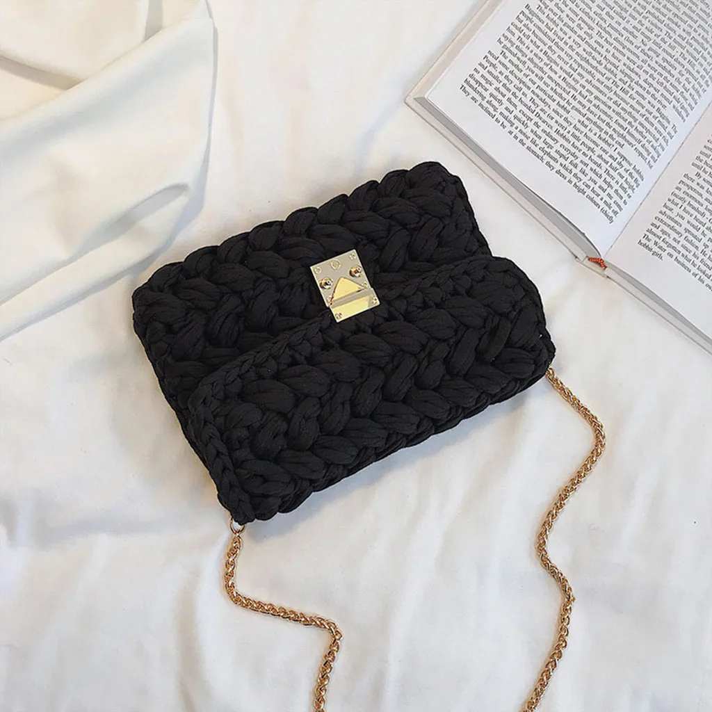 Womens Woven Colorful Bag Handmade Texture Wild Explosions Handbags Portable Single-shoulder Fashion Messenger Bolso Mujer YL4