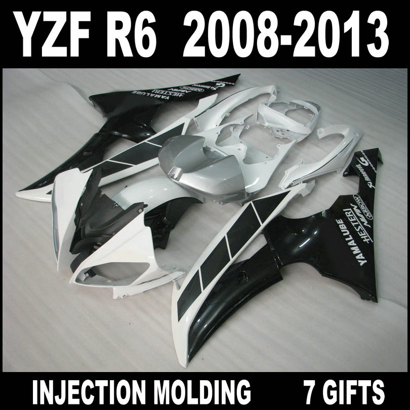 Free customize for YAMAHA R6 fairing kit 08 09 10 11 12 13 brand new silvery gray white black fairings YZF 2008 2009 - 2013 | Автомобили и