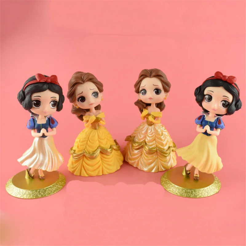 

NEW Princess figure Brinquedos Q Posket princess snow white Belle Tinkerbell mulan Action Figure PVC Collection Model toy