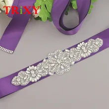 TRiXY S168 женские серебряные стразы, пояс для невесты, кристалл, свадебный пояс, пояс для невесты, платья для подружек невесты, аксессуары