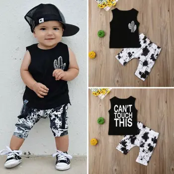 

2pcs Newborn Baby Boy Cactus Print Tank Tops Vest Shorts Pants Summer Outfits Clothes