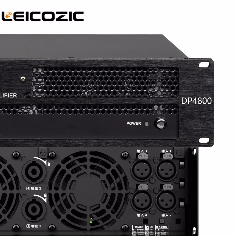 Leicozic DP4800 Макс. 1100 Вт* 4 усилитель мощности Профессиональный стерео усилитель 800 Вт* 4 канальный усилитель для сцены, церкви, студии