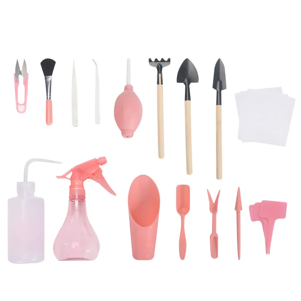 

New Arrivals 16pcs Portable Mini And Lightweight Succulent Transplanting Miniature Garden Planting Gardening Hand Tools Set
