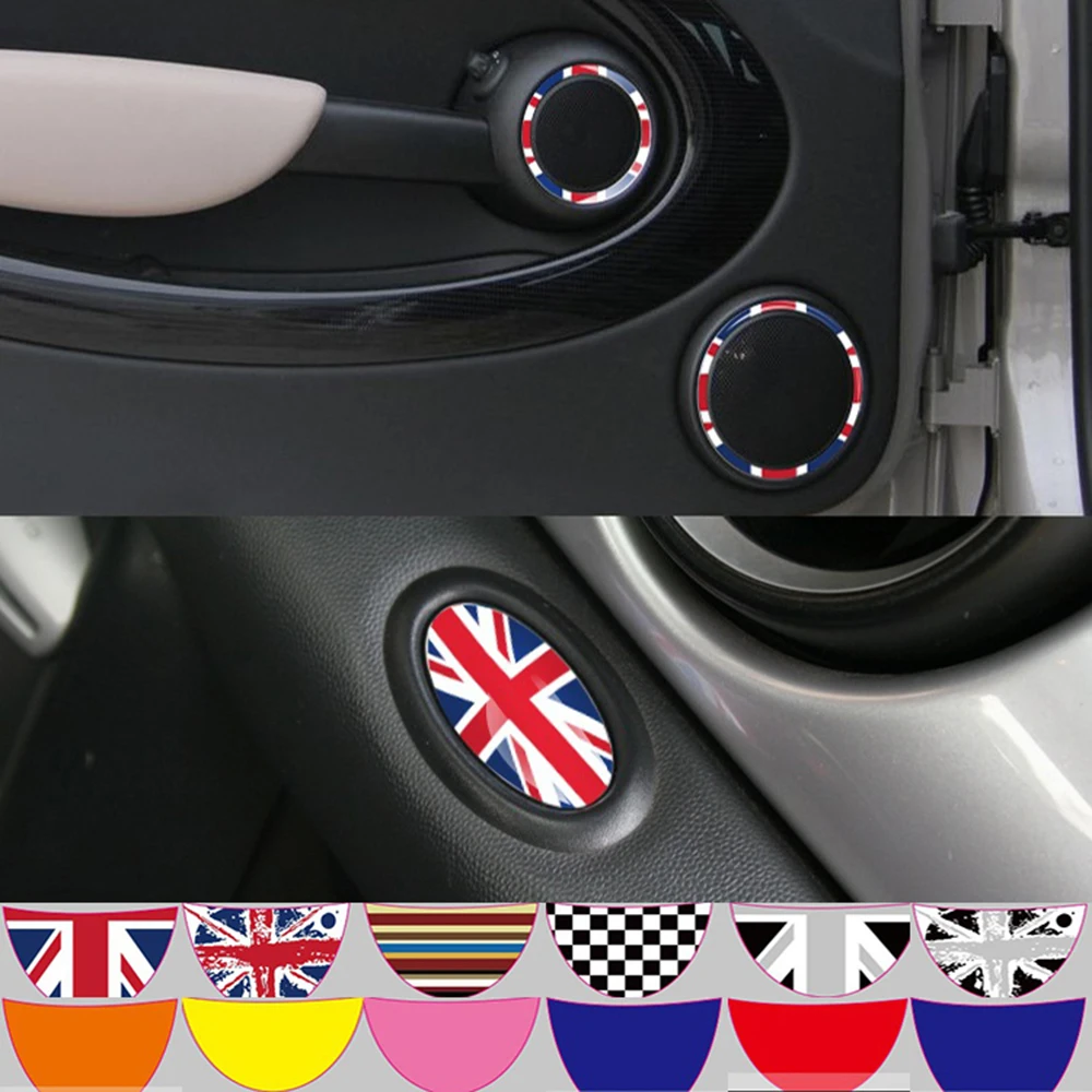 

4 x Mini stereo car stickers special stickers wholesale Torx checkered flag stickers car stickers For BMW MINI COOPER
