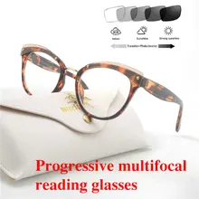 Переходные солнцезащитные фотохромные очки для чтения Asymptotically прогрессивные очки для чтения женские пресбиопии многофокальные очки NX