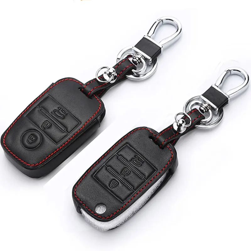 Чехол для ключей из натуральной кожи, кожаные чехлы для ключей для Kia ceed cerato sportage Optima K5 Sportage 3/4, кнопочный пульт дистанционного управления