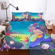 Cartoon Mermaid 3D bedding set Duvet Covers Pillowcases Children room decor comforter bedding sets bedclothes bed linen Cartoon Mermaid 3D bedding set Duvet Covers Pillowcases Children room decor comforter bedding sets bedclothes bed linen