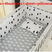 Акция! 6 шт. детская кроватка постельных принадлежностей прекрасный девушка кроватки постельных принадлежностей хлопок Детский комплект, включают:( бампер+ лист+ наволочка