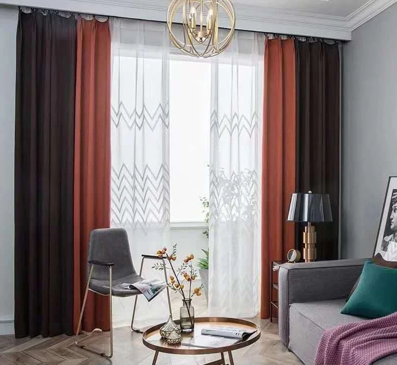 Splicing Blackout Window Curtains Drape