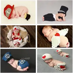2017 новорожденных дверь фото творческий вязаный крючком костюмы модные фотографии комплект одежды