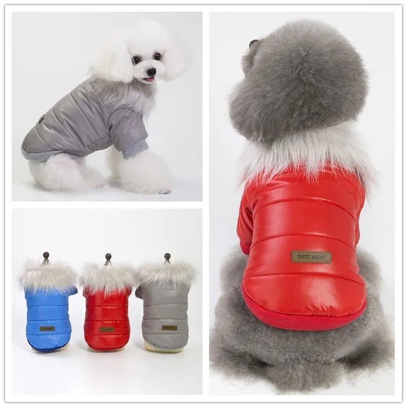 

2019 Warm Pet Coat For Small Medium Dog Clothes Thicker Winter Soft Fur Dog Jacket Puppy Cat Clothes Jackets Waterproof Cloth 35