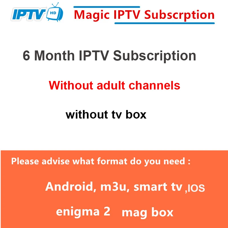 IP tv подписка Android tv Box Европейская Швеция арабский французский Испания Франция Португалия, Италия Германия Великобритания IPTV для Smart tv Box - Цвет: 6month no adult