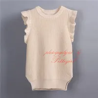 2016 Fall And Winter Kids Solid Vest O-neck Girls Ruffle Knitted Waistcoat Wholesale Children Clothing SW81111-14