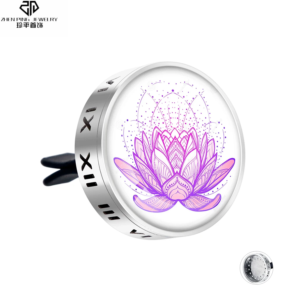 

Flower Butterfly Enamel Charms Car Diffuser Locket Air Vent Clip Aromatherapy Diffuser Essential Oil Locket
