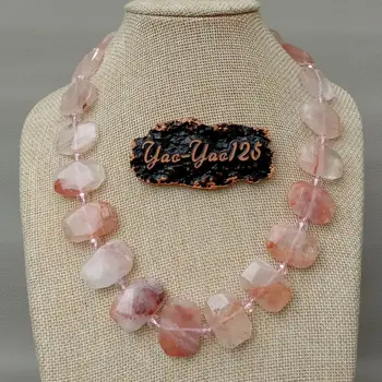 

19" Natural Lepidocrocite Quartz Rectangle Necklace