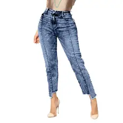 JAYCOSIN Женская одежда Джинсы эластичные узкие хлопковые джинсовые брюки для девочек модные с высокой талией тонкие прямые джинсы Femme 2019
