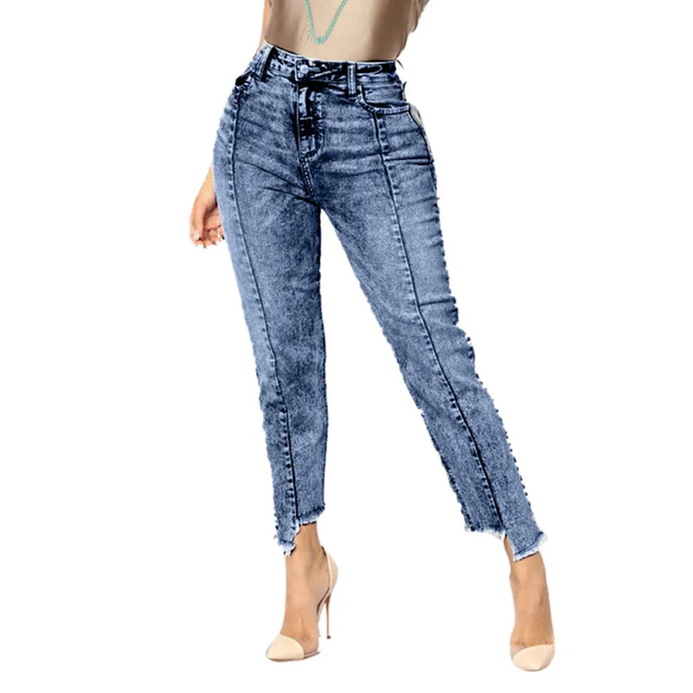 

JAYCOSIN Women Clothes Jeans Elastic Skinny Cotton Denim Trousers For Girls Fashion High Waist Slim Straight Jeans Femme 2019