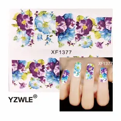 YZWLE 1 лист Шикарный цветок дизайн ногтей переводные наклейки s Splendid воды наклейки (YZW-1377)