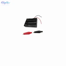 50Pcs 3×18650 Battery Case Holder Socket Wire Junction Box With 15cm Wires, Black+Red Crocodile Alligator Clip