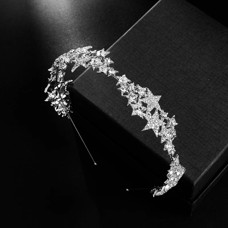 Корейская версия звездной короны ободок свадебные аксессуары для волос Свадебные украшения Аксессуары для свадебного платья