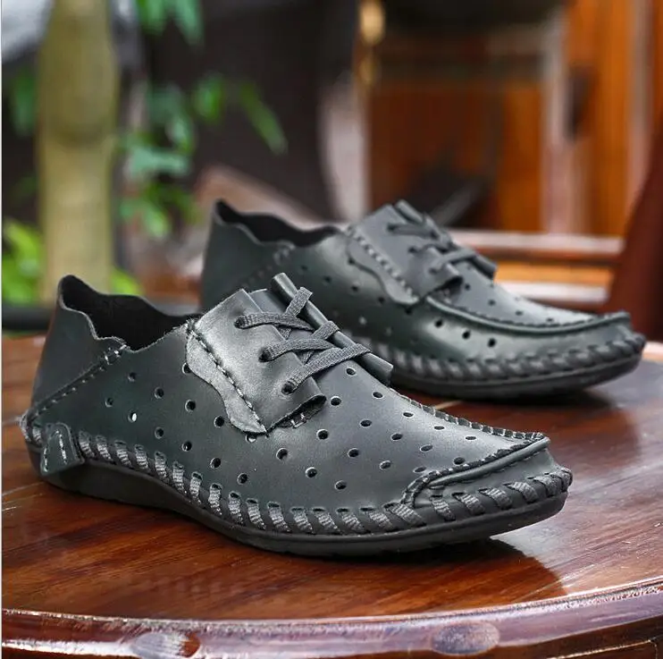 Genuíno Couro 2 Quality Respirável Homens Casual Negócios Moda Escavar 3 Lh858 De Sapatos Real Design Top Eioupi Sapato 4 Dos Novo 50qApwI