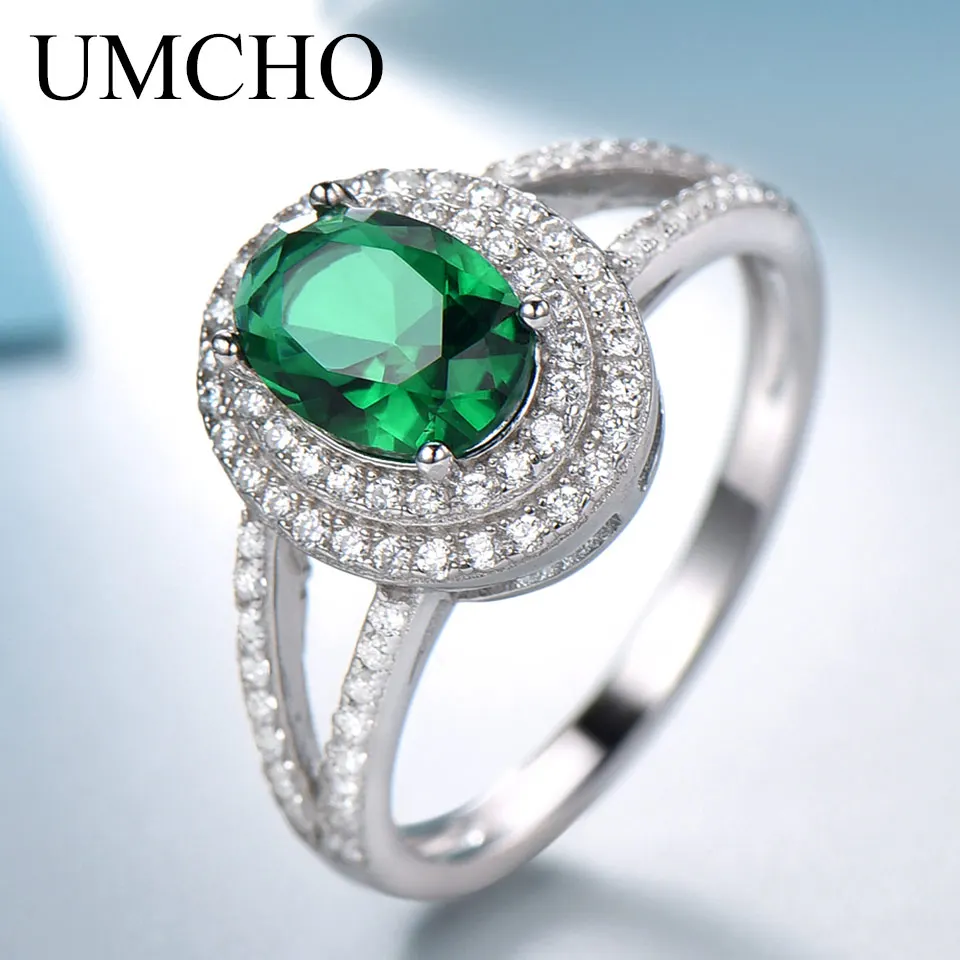 Женские кольца с изумрудами UMCHO из серебра 925 пробы для свадьбы вечеринки