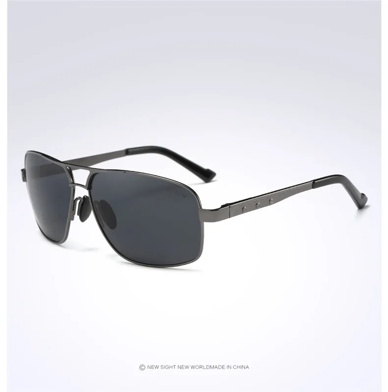 Большие размеры, HD поляризованные мужские солнцезащитные очки, новинка, защита от ультрафиолета, высокое качество, мужские солнцезащитные очки oculos de sol metal plus, солнцезащитные очки для мужчин с коробкой - Цвет линз: gun