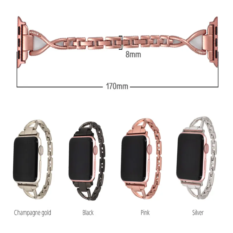 Ремешок из нержавеющей стали для Apple Watch Band 38/ 40 /42 /44 мм сменный браслет цвета