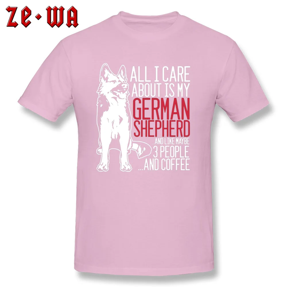 Crew Neck Summer All Cotton Men's T Shirt Normal Short Sleeve Tops & Tees On Sale Casual T Shirt Wholesale All I Care About Is My German -2598 pink