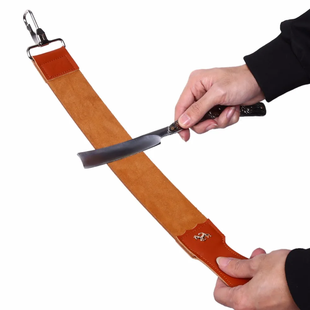 Pro Double layer Genuine Leather Strop Strap Barber Straight Razor