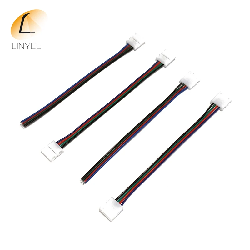 

Wholesale LINYEE 10mm 4Pin LED Connector Free Welding For 3528 5050 RGB LED Strip Light 5/10/20/50/100pcs/pack Free Shipping