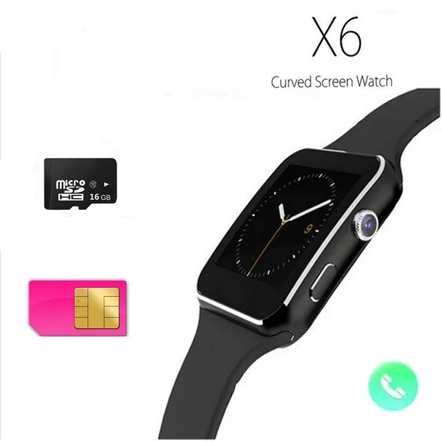 Fusenda Bluetooth Smart Watch X6 Спорт Шагомер Smartwatch с камера Поддержка Facebook для iPhone Xiaomi