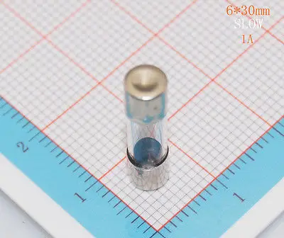 

100pcs/lot 6x30mm Slow Blow Glass Tube Fuse, 1A