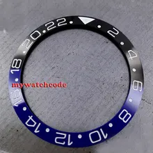 38 мм черный и синий керамический ободок вставки для 40 мм GMT sub Мужские часы
