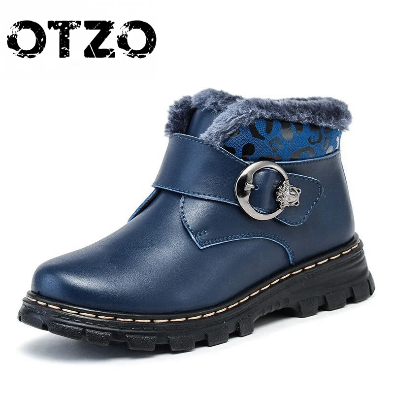 2018 Winter Children Genuine Leather Boots Brand Boys & Girls Cotton