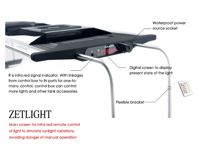 ZETLIGHT аквариумные огни ZT-6600/6600C имитировать восход и закат свет, море освещение для кораллов