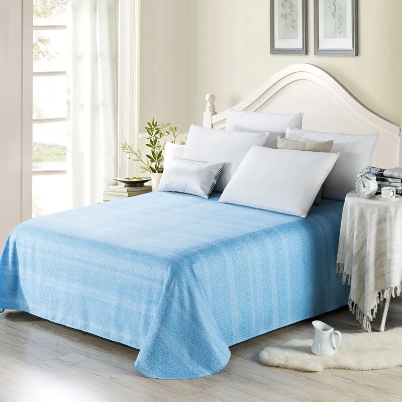 Cotton Bed Sheet Geometric Check Bedsheet Flat Sheet Classic Fillet