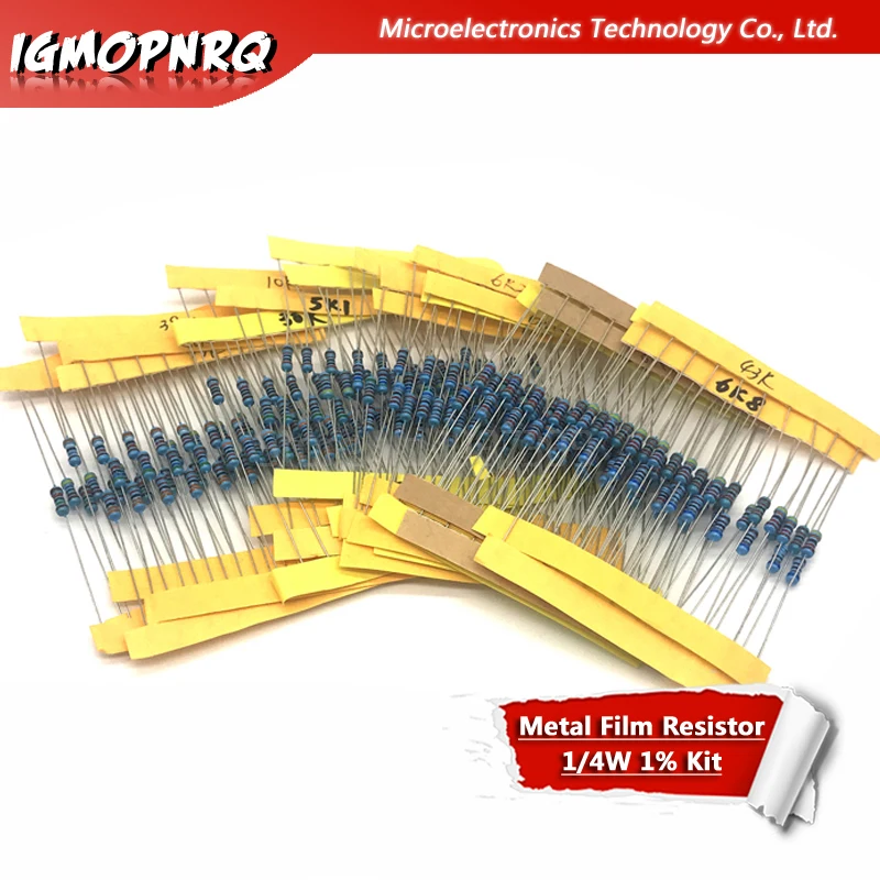 24values*10pcs 240pcs 1/4W 0.25W 1% 4.7k-68k Metal Film Resistor component diy kit