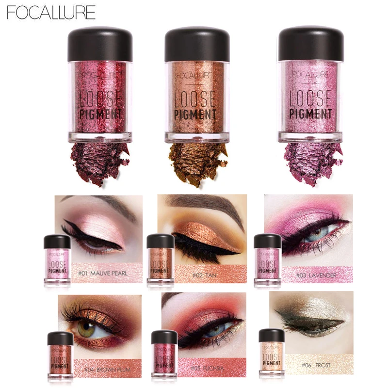 

FOCALLURE 18Pcs/kit Colors Glitter Eye Shadow Diamond Waterproof EyeShadow Loose Makeup Eyes Pigment Powder eyeshadow Set