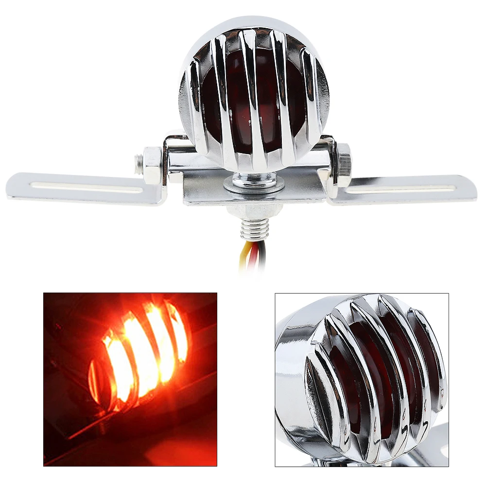 Universal 12V LED Motorcycle Taillight Motorbike Retro Refit Metal